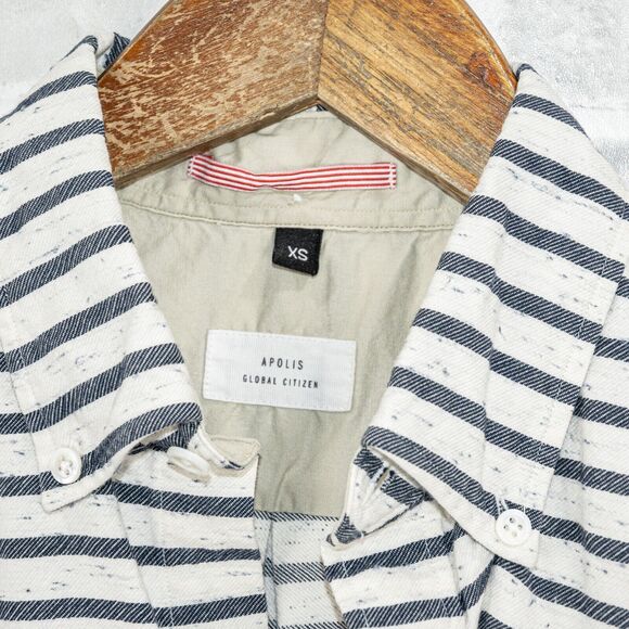 Apolis Men's Classic button Down Woven Shirt Striped cotton XS - Picture 2 of 6